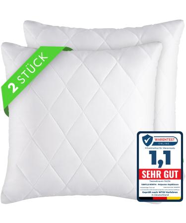 Gentle North pillow - 50x50 cm large - 2 -Set pillow for bed and as a decorative pillow - with zipper for filling - sofa cushion - ornamental pillow for couch and sofa - kotex - washable up to 60 - White 2 St. |50x50cm