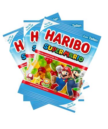 HARIBO Haribo Super Mario Special Edition Fruit Eraser with Foam Sugar 175g (Pack of 3)