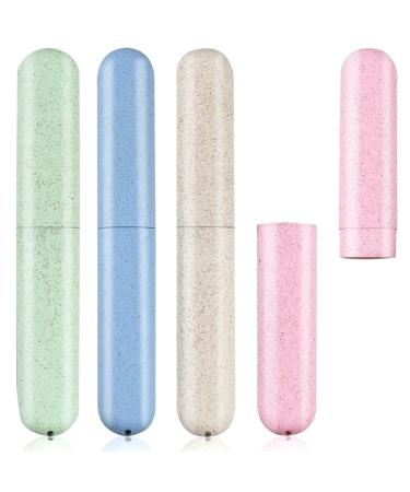 VKAiy 4 pieces toothbrushes etui - portable toothbrush case with covers high -quality travel etii for toothbrushes toothbrush travel case with lower ventilation for family children travel and more