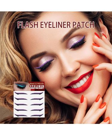 Sticker Eyeliner Glitter Instant -Adhesive Eyeliner Stencil Sparkle 5 Pairs Makeup Eyeliner Stickers Sticker Eyeliner for Eye Makeup Tool Eyeliner Tool Pochy Purple (Five Pairs) - Buy Online on GoSupps.com