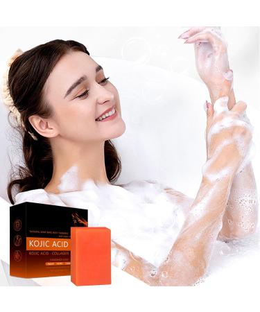 Kojic Acid Soap - Soap Bar for Face and Body - Moisturizing Turmeric Soap for Acne Blackheads Remover - Soap Bar for Deep Cleansing - with a Mesh Soap Pouch - Buy Online on GoSupps.com