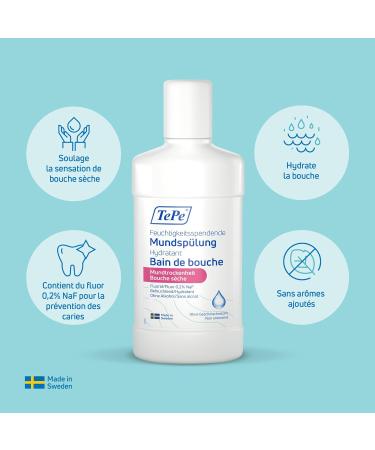 TEPE Moisturizing Mouthwash TePe dry mouth unflavored fluoride mouthwash that relieves the feeling of dry mouth - Buy Online on GoSupps.com