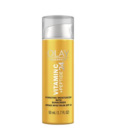 Olay Regenerist Vitamin C + Peptide 24 Face Moisturizer with Sunscreen SPF 30 1.7 oz + Whip Moisturizer Travel/Trial Size Gift Set