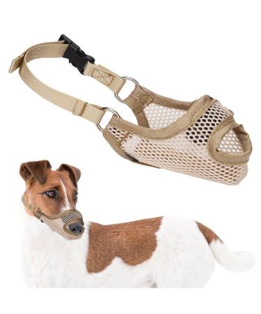 Muzzle for small dogs soft XS muzzle against barking with opening at the front breathable muzzle against chewing muzzle for dogs gift for pets (Khaki) XXS - Buy Online on GoSupps.com