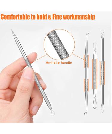 2023 Professional Blackhead & Pimple Popper Tool Kit | 15 PCS Acne Extractor Set with Metal Case - Stainless Steel Blemish Removal Tools - Buy Online on GoSupps.com