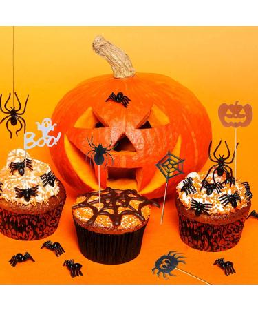 125 Pieces Halloween Cupcake Toppers Picks Halloween Cupcake Decorations for Halloween Birthday Party Supplies - Buy Online on GoSupps.com