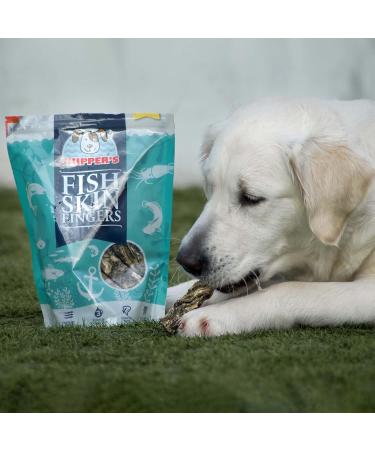 SKIPPER'S Fish Skin Jerky Fingers 250gm - Gently Air Dried Good for Teeth & Digestion Remove Plaque & Tartar Essential Omega 3 Oils 100% Natural Healthy Low Fat & Grain Free Dog Treats & Chews 250 g (Pack of 1) - Buy Online on GoSupps.com
