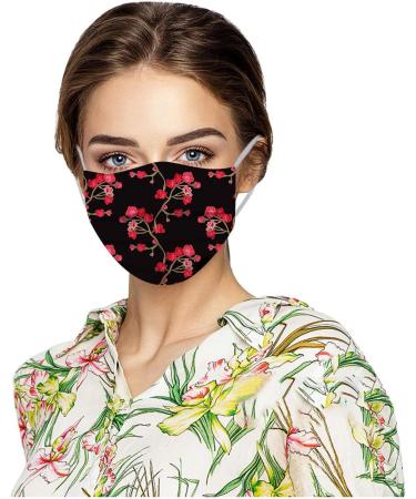 10PC Disposable Face_Masks Flower Print 3 Ply Breathable Face_Cover Flower Women Fashion Face Covering Protections Multicolor-1 As shown - Buy Online on GoSupps.com
