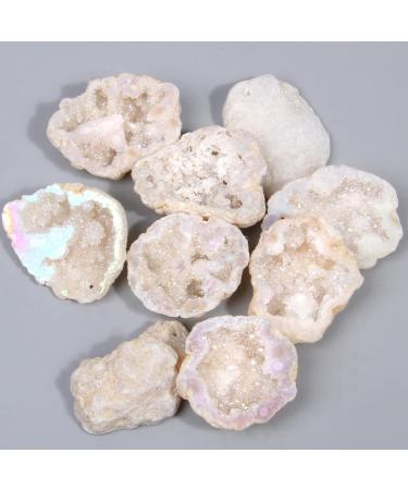 1PC Natural Stone Cluster Irregular Stone Agates Crystal Quartz Specimen Home Fish Tank Garden Decoration Crystal Cluster (Color : White Size : 1pc 1.18-1.97in) 1pc 1.18-1.97in White