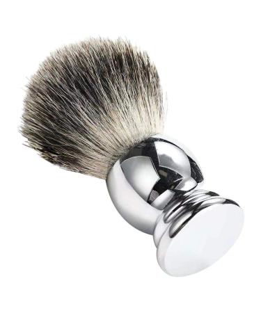 Longsea premium shaving brush pure roof hair rasis brush with luxurious metal handle for shaving foam foam or soap do not promise bristle loss and gift for men (silver)