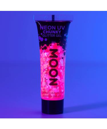 Moon Glow Neon UV Magenta Chunky Glitter Gel - 12ml | Face & Body Glitter - Buy Online on GoSupps.com