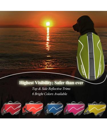 Vivaglory Sporty Neoprene Dog Life Vest - Durable & Comfortable Pet Security Vest Green Large (64-76cm Chest) - Buy Online on GoSupps.com