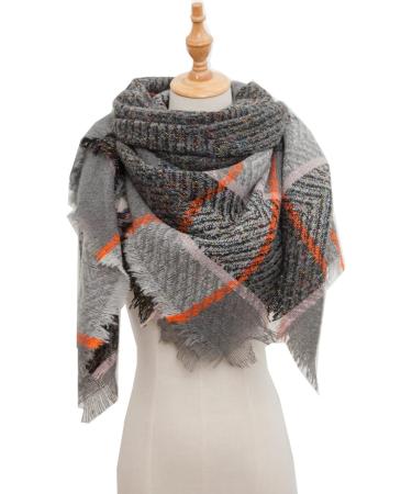 Women's Winter Cotton Triangular Scarf - Classic Gray Poncho Style Neckerchief for Cozy Warmth - Buy Online on GoSupps.com
