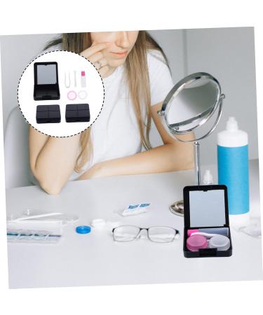 Buy Homsfou 12-Slot Contact Lens Case with Mirror - Travel-Friendly Colored Lens Holder Box (Black 4pcs) | Durable & Compact - Perfect for International Shipping - Buy Online on GoSupps.com