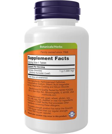 Now Foods Graviola Double Strength 1000mg - 90 Tablets | Natural Wellness Supplement - Buy Online on GoSupps.com