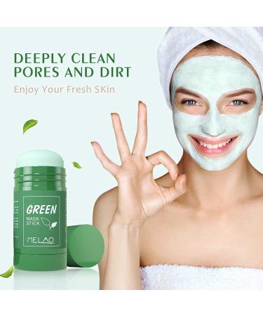 Green Tea Mask Stick for Face - Blackhead Remover with Green Tea Extract - Deep Pore Cleansing & Moisturizing Green Clay Mask - Purifying Formula for All Skin Types - Men and Women - Buy Online on GoSupps.com
