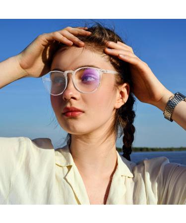 QDDFUFU Blue Safety Glasses - Lightweight Blue Light Filter Glasses for Men & Women | Eye Fatigue Relief | Portable with Glasses Bag - Buy Online on GoSupps.com