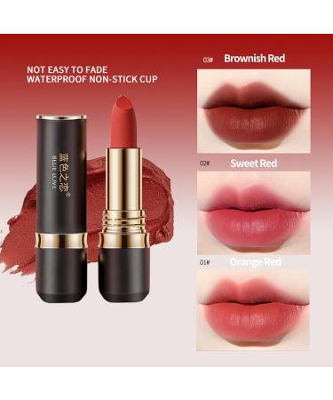 Buy BLUE LOVE Non-Stick Cup Lipstick for Women - Long Lasting Smudge Proof Waterproof Lip Gloss in Brownish Red - Nourishing Creamy Formula (1.44 oz) - International Shipping Available - Buy Online on GoSupps.com