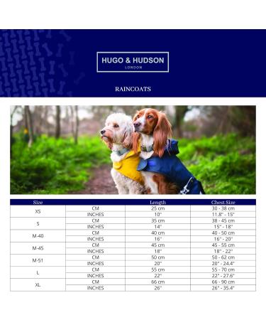 HUGO & HUDSON Dog Raincoat with Hood | Adjustable Waterproof Jacket | Harness Hole | Double Layered with Blue & White Lining | Navy XS - Buy Online on GoSupps.com