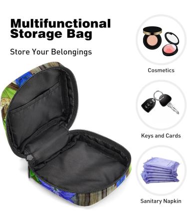 Period Bag Sanitary Napkin Storage Travel Pouch Makeup Bag - Blue Birds Butterfly Flower Color4482 - Buy Online on GoSupps.com