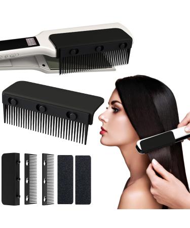 TULOBI 2024 New Flat Iron Hair Straightener Comb Attachment Professional or Home Use Compact Styling Tool (Black)