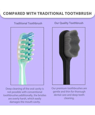 Carecub Black Zigzag Toothbrush - Ultra Soft 10 000 Nano Bristles for Sensitive Teeth & Gum Recession - Manual Operation for Adults - International Shipping Available - Buy Online on GoSupps.com