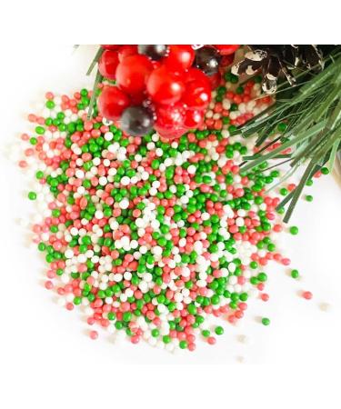 Christmas Pearls - 2mm Red, Green & White Cake Topper Sprinkles - 30g Edible Festive Decorations - Buy Online on GoSupps.com
