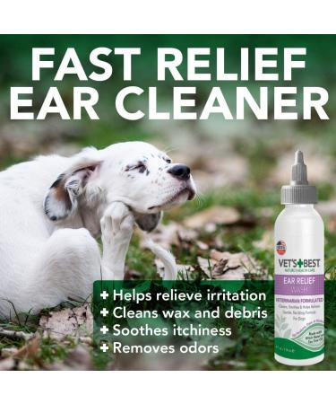 Vet's Best Dog Ear Cleaner Kit - Multi-Symptom Ear Relief - Alcohol-Free Wash & Dry Treatment - 4 Fl Oz (Pack of 2) - Buy Online on GoSupps.com