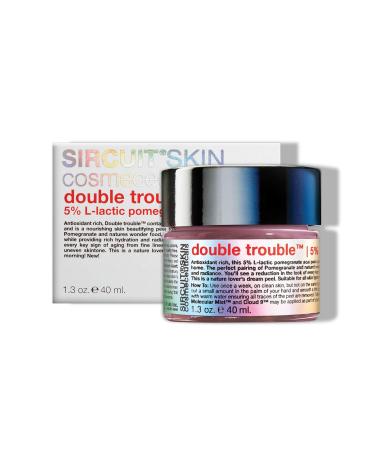 Sircuit Skin DOUBLE TROUBLE - Peel Off Mask with 5% L-Lactic Pomegrante + Acai Peel - Hydrating Facial Mask Promotes Radiant Skin (1.3 oz)