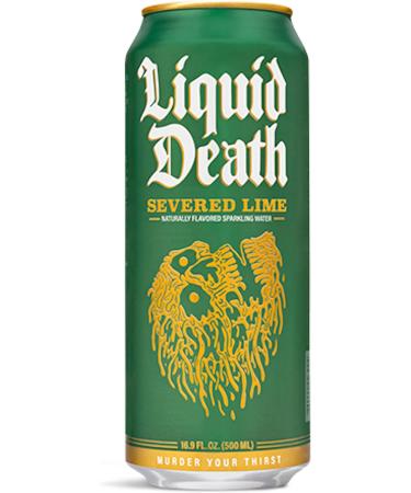 Liquid Death Sparkling Water Severed Lime 12 x 500 ml - Refreshing Sparkling Water with a Twist of Lime - Buy Online on GoSupps.com
