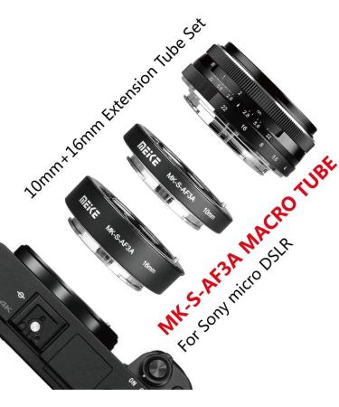 MEIKE MK-S-AF3A Metal Auto Focus Macro Extension Tube Adapter Ring (10mm+16mm) for Sony E-Mount FE-Mount Cameras - Buy Online on GoSupps.com