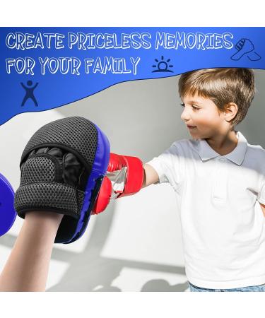 Kids Boxing Curved Focus Punching Mitts - Blue | MMA Muay Thai Kickboxing Martial Arts Karate Training | Gift Box Included - Buy Online on GoSupps.com