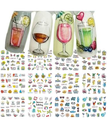 Summer Element Nail Art Stickers - Watermelon Ice Cream Designs - 12 Sheets - Buy Online on GoSupps.com