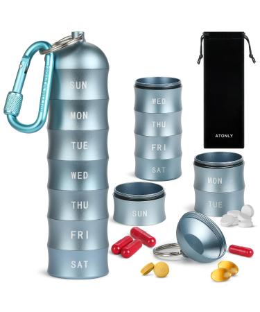 Waterproof Portable Keychain Pill Box Moisture Resistant Light Resistant with Keychain Pill Organizer On-The-go Pill Organizer Travel Pill Box for Travel Camping and Everyday Security