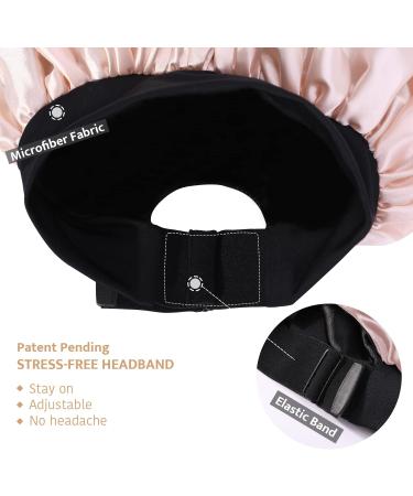 Champagne Silk Satin Bonnet for Curly Hair | Adjustable Sleep Cap for Women | Double Layer Wide Band | A08 - Buy Online on GoSupps.com