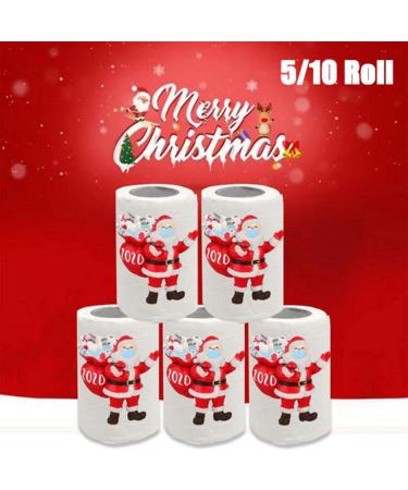 1 Roll Santa Claus Toilet Paper Merry Christmas Tissue Paper Funny Prank Tissue for Christmas Stocking Stuffers Favors Xiaoyaoyou - Buy Online on GoSupps.com