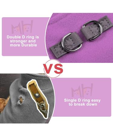 BEAUTYZOO Dog Fleece Vest Sweater Winter Jacket with D-Ring Leash - Purple | XS S M Dogs - Buy Online on GoSupps.com