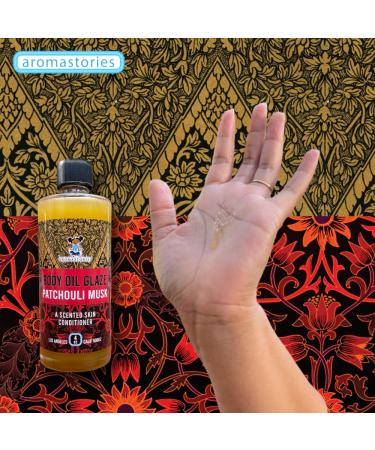 Buy Body Oil Glaze - Patchouli Musk 4oz | Luxurious Moisturizer with Essential Oils - Highly Fragrant Skin Conditioner - Buy Online on GoSupps.com