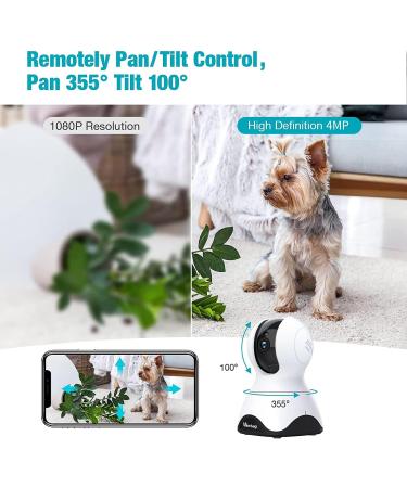 Vimtag Indoor Pet Camera 2.5K HD Dog Cameras with Phone App 360 Pan/Tilt Two-Way Audio Motion Tracking Night Vision Cloud/Local Recording Cameras House Security for Pets and Kids 2.5k/4mp White - Buy Online on GoSupps.com