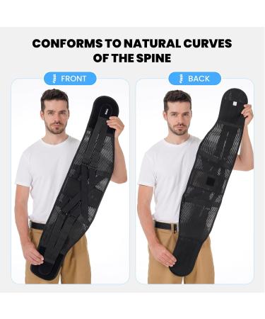 Back Brace for Men and Women Back Support Belt for Lower Back Pain Relief Scoliosis Sciatica Herniated Disc Heavy lifting Lightweight Breathable Lumbar Support with Dual Adjustable Straps (Large) Large (Waist 38.6-45.28'') - Buy Online on GoSupps.com