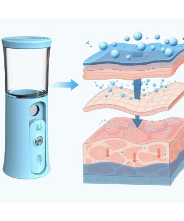 Nano Mist Sprayer - Handheld Nano Mister | 30ml Visual Water Tank Cordless Handheld Mister Handy Nano Mister with Colorful Light for Face Hydrating Skin Care Daily Makeup Blue - Buy Online on GoSupps.com