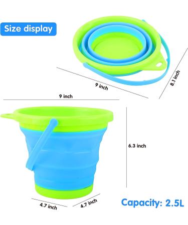 JOYIN 4 Collapsible Buckets & Basket for Kids - Portable 2L Foldable Tub for Beach, Camping, Fishing & Fun Activities - Buy Online on GoSupps.com