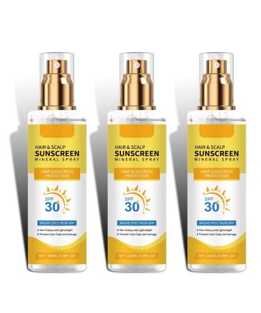 Hair & Scalp Sunscreen Spray SPF 30 | UV Protection Spray for Color-Treated Hair Non-Greasy Scalp Shield with Coconut Oil | Broad Spectrum UVA/UVB Defense Against Fade & Dryness (3)