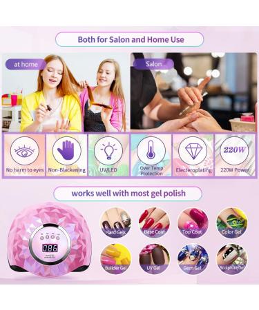 220W LED UV Nail Dryer Lamp with Sensor & LCD Display | Professional Gel Nail Lamp for Fingernails & Toenails | 4 Timer Settings | Suitable for All Gel Types - International Shipping - Buy Online on GoSupps.com