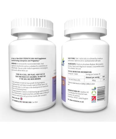 VitaThrive Folic Acid 400mcg 90 Tablets - Essential Supplement for Energy and Wellness - Buy Online on GoSupps.com