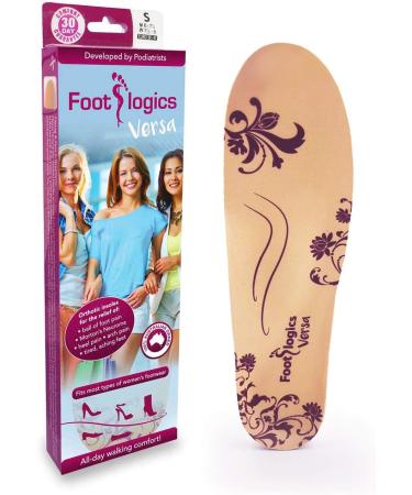Full-Length Slimline Women's Orthotic Insoles for Metatarsalgia & Tired Feet - Versa Pair (Small Size - Buy Online on GoSupps.com