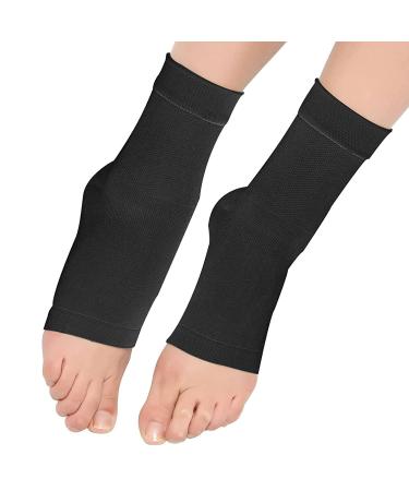 eYotto Compression Ankle Support Sleeve for Pain Relief and Stability - Black (16-19cm) - Buy Online on GoSupps.com