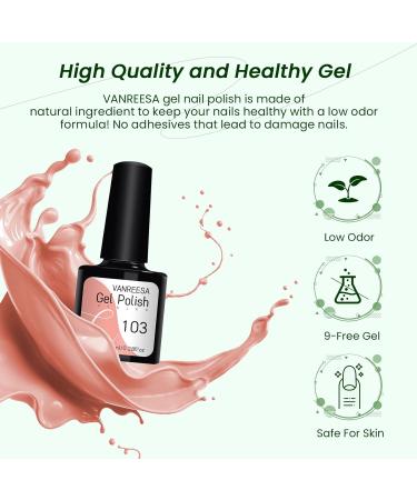 VANREESA Gel Nail Polish Set with Lamp Starter Kit - 18 Colours, Classic Pink Red Glitter Soak Off Gel Polish Set - 33 Piece Nail Salon Set for Women - Buy Online on GoSupps.com