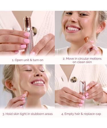 Finishing Touch Flawless Facial Hair Remover for Women - White/Rose Gold Electric Razor with LED Light - Buy Online on GoSupps.com
