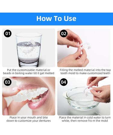 Buy WTTFC Dentures - 2 Pairs of Cosmetic Teeth Veneers & Temporary Braces for Men & Women - International Shipping Available - Buy Online on GoSupps.com